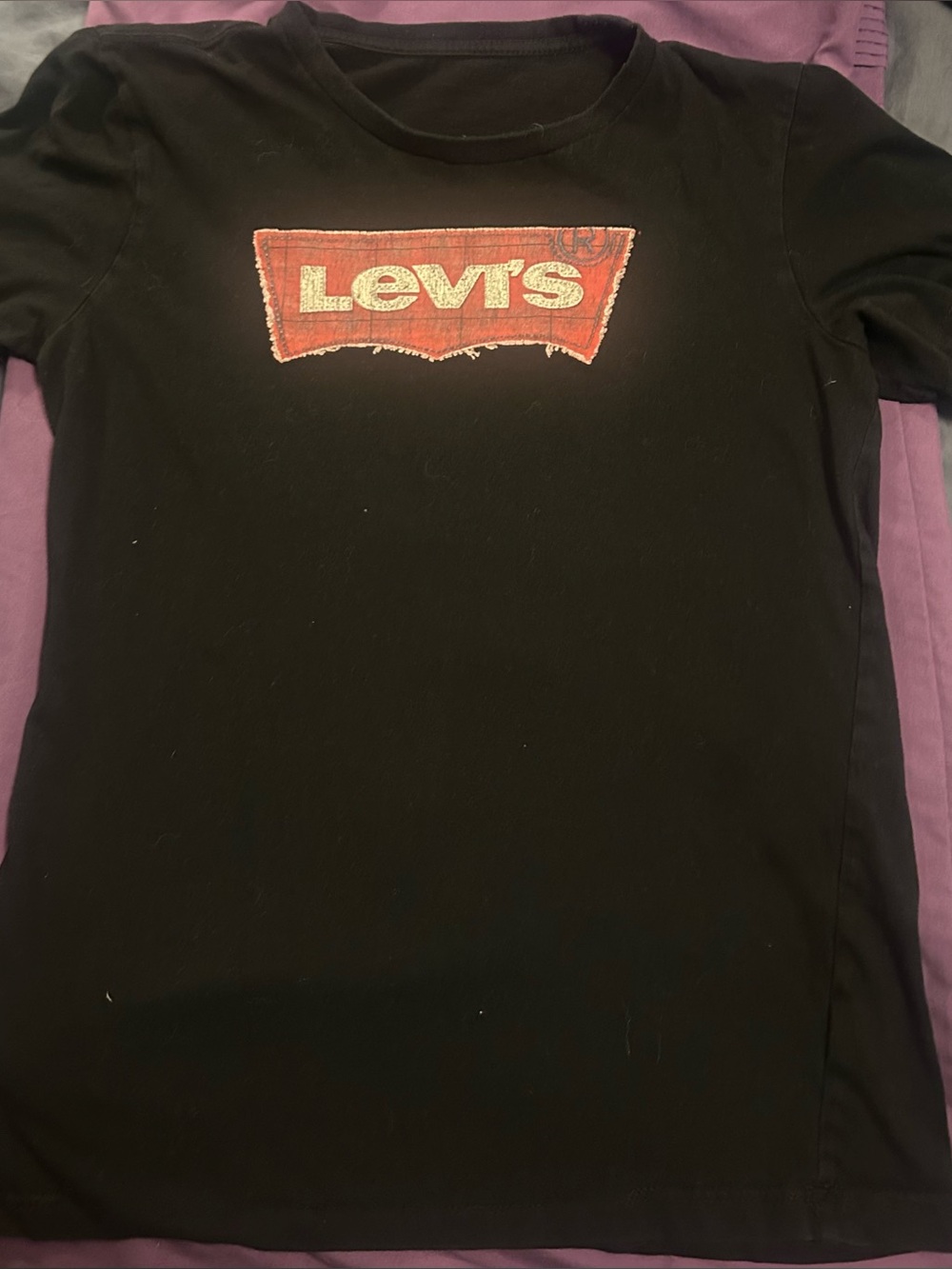 Levi's Black Tee with Red Logo Patch